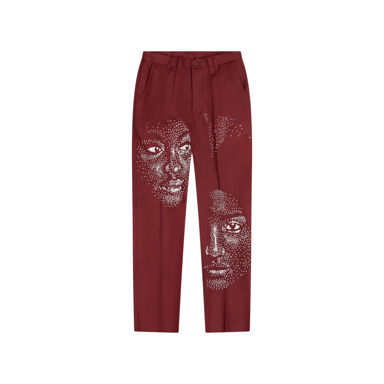 Embellished Faces Suit Bottom [Burgundy]