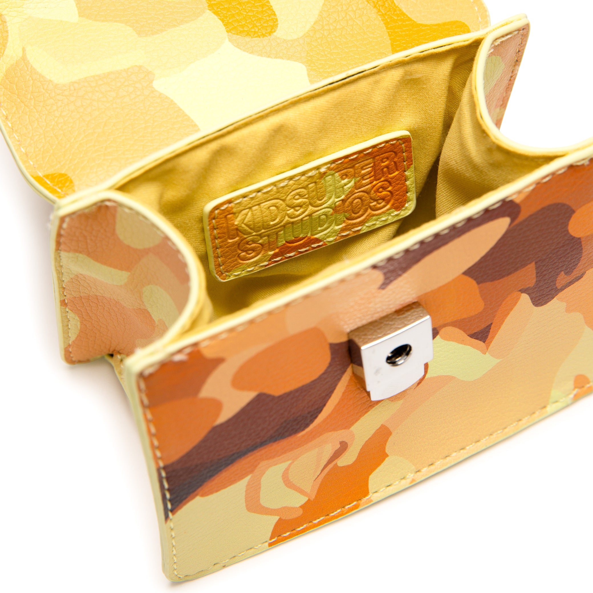 KidSuper Kissing Bag Orange in Vegan PU with Silver-tone - US