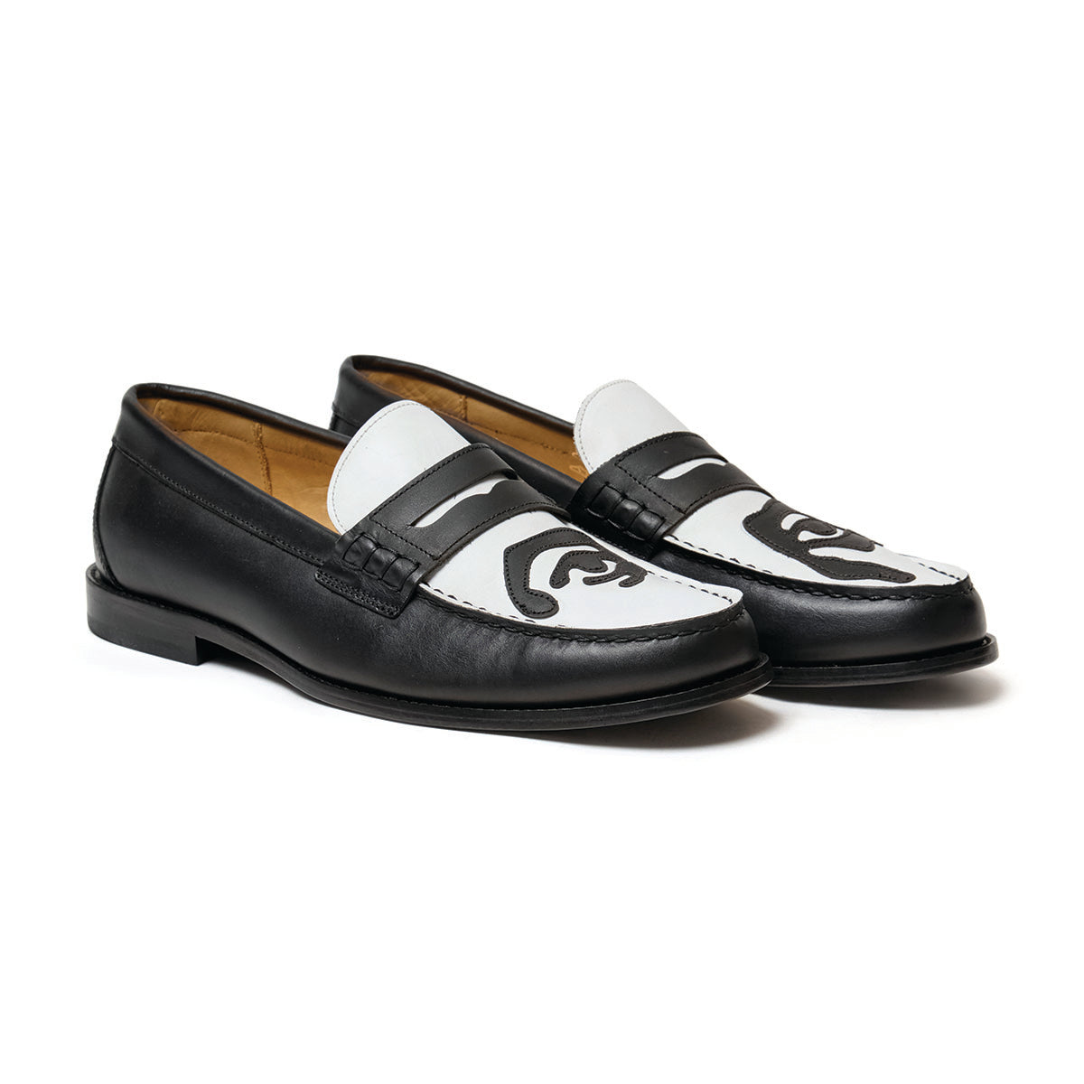 Patchwork Penny loafer [Black/White]