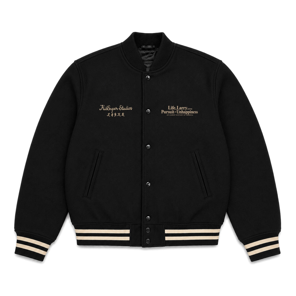 HBOⓇ Original’s LIFE, LARRY & THE PURSUIT OF UNHAPPINESS x KIDSUPER LETTERMAN JACKET