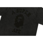 BAPE X KIDSUPER GARMENT DYE COLLEGE LOGO TEE  [BLACK]