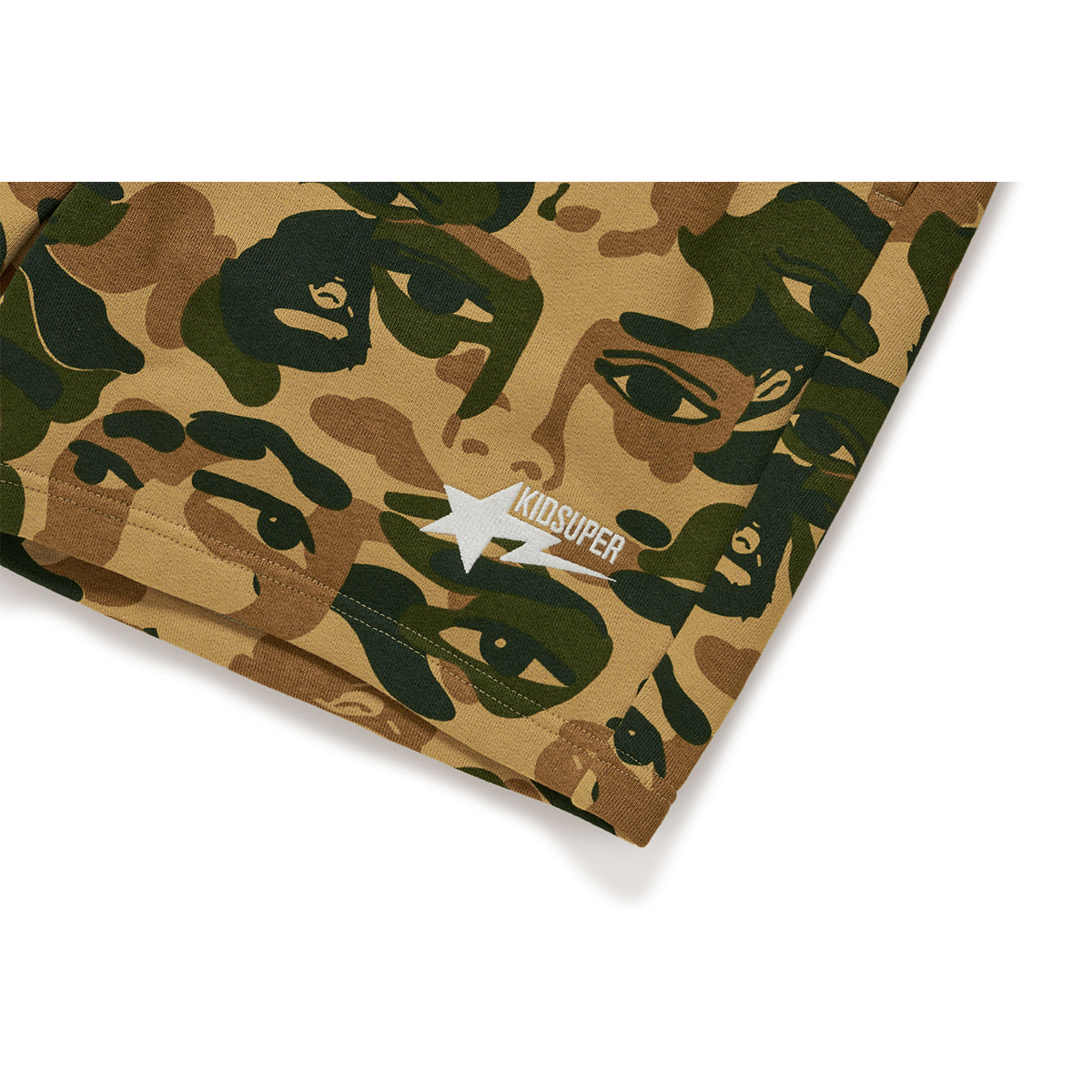 BAPE X KIDSUPER CAMO SWEAT SHORTS [GREEN] - KidSuper