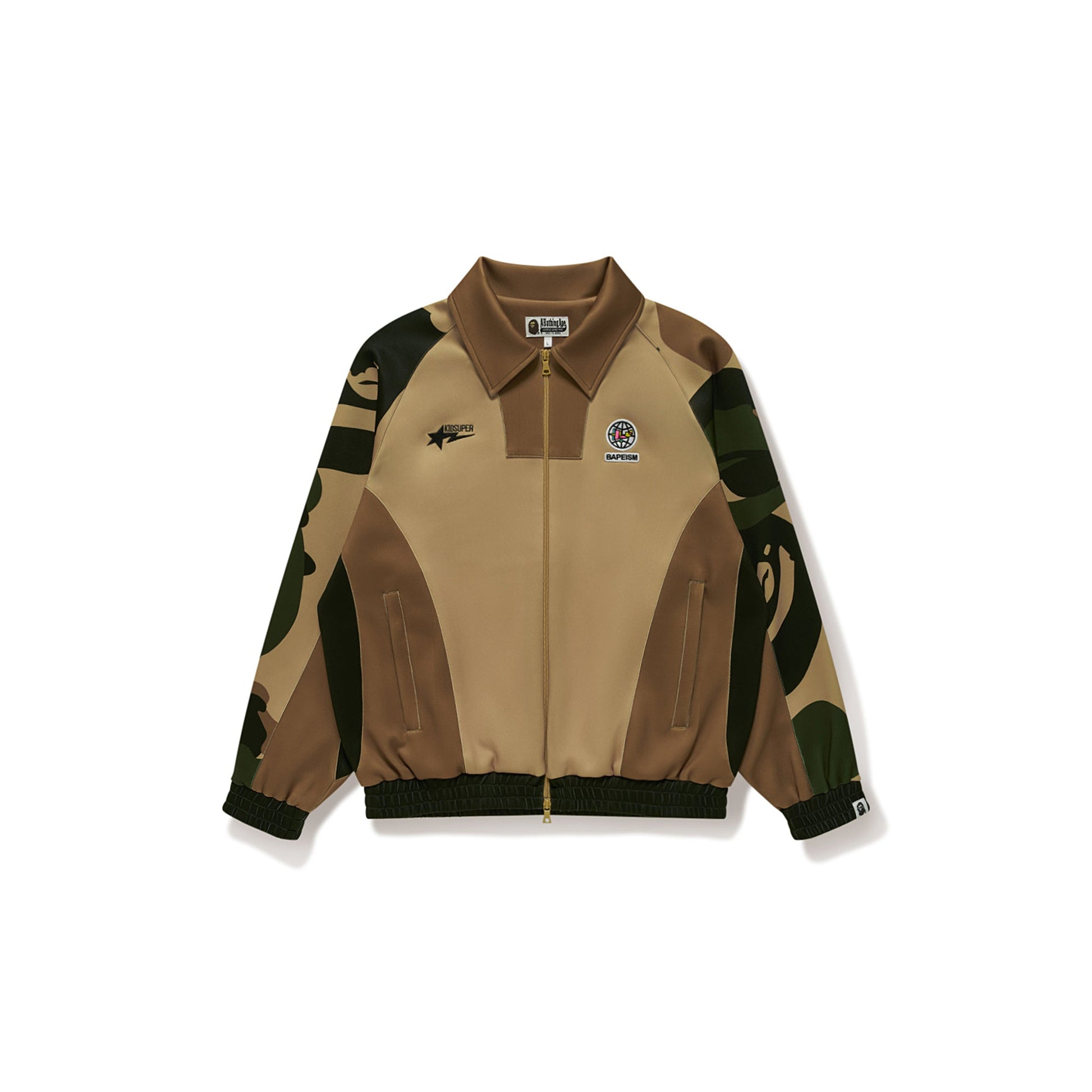 BAPE X KIDSUPER PATCHWORK TRACK JACKET M GREEN