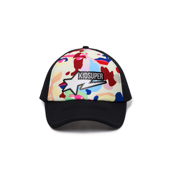 BAPE X KIDSUPER メッシュキャップ BAPE X KIDSUPER BAPE STA LOGO RHINESTONE TRUCKER CAP [MULTI