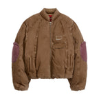 Girl Face Washed Cotton Bomber [Brown]