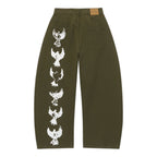 Dove Printed Barrel Pant [Green]