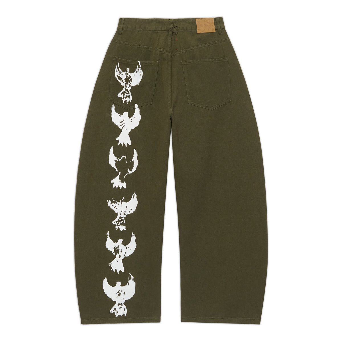 Dove Printed Barrel Pant [Green]