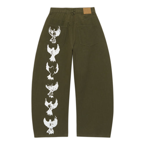 Dove Printed Barrel Pant [Green]