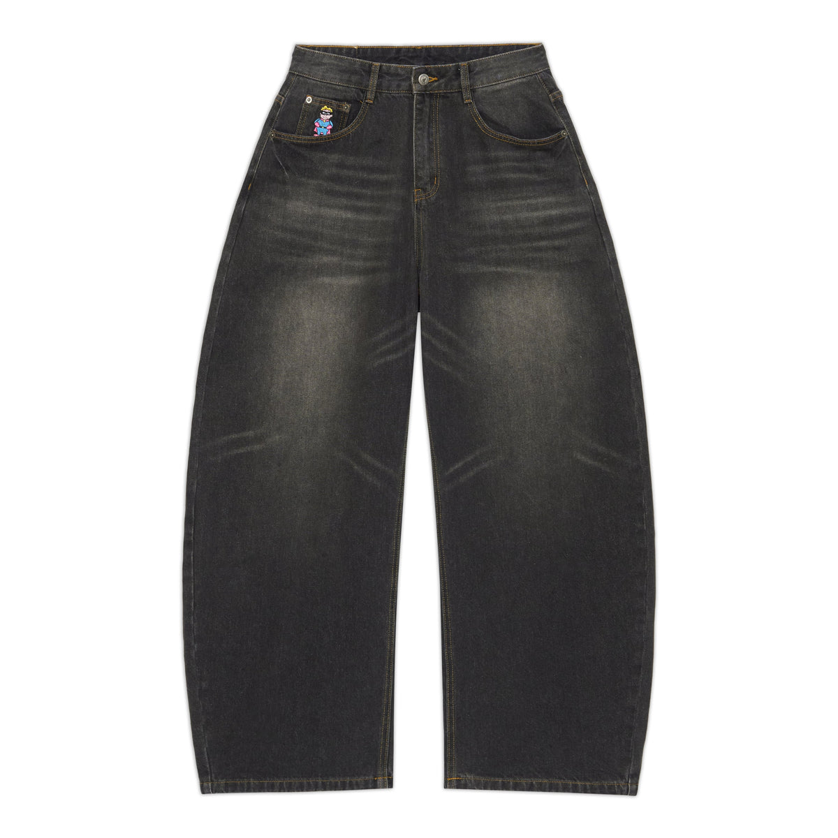 Dove Printed Barrel Pant [Black]