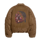 Girl Face Washed Cotton Bomber [Brown]