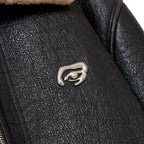 Distressed Shearling Coat [Black]