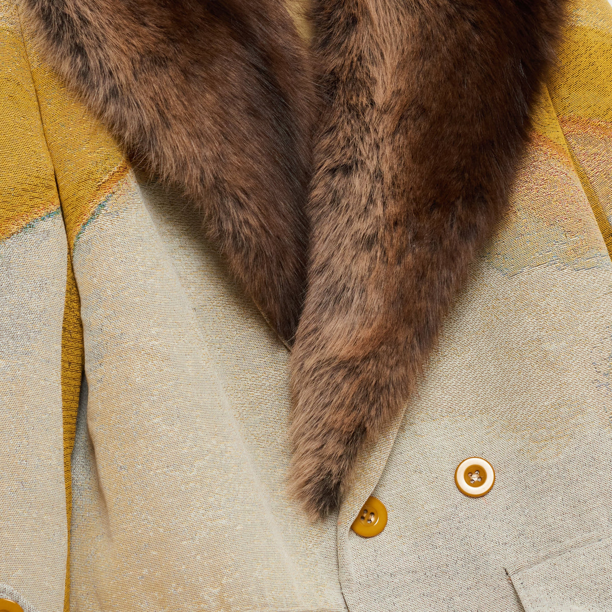 Stage Left Jaquard Overcoat [Yellow]
