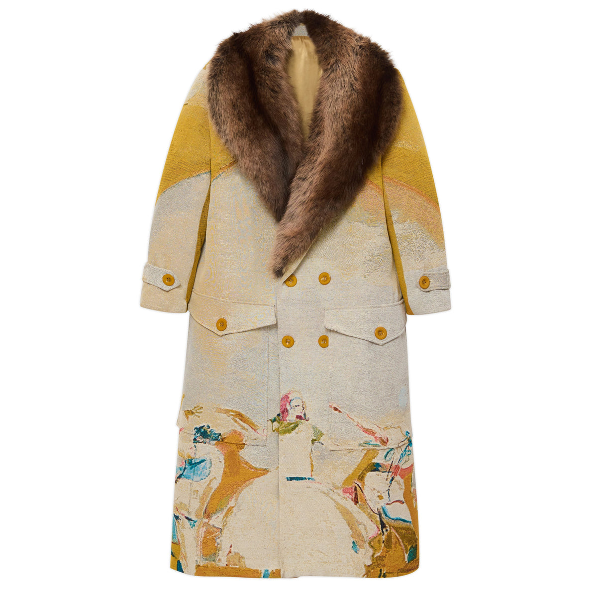 Stage Left Jaquard Overcoat [Yellow]