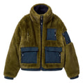 Fur & Herringbone Coat [Green]