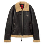 Distressed Shearling Coat [Black]