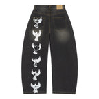 Dove Printed Barrel Pant [Black]