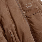 Girl Face Washed Cotton Bomber [Brown]