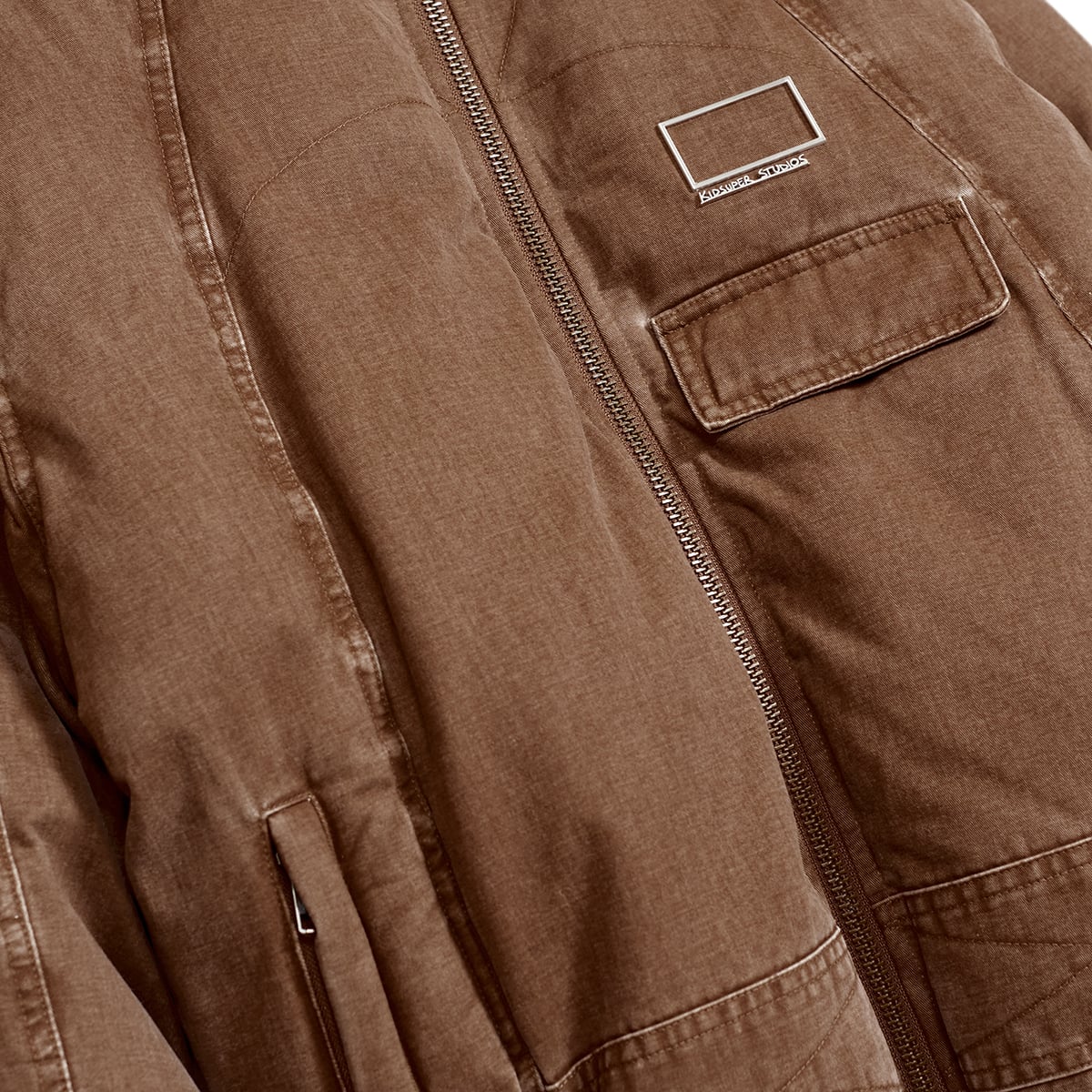 Girl Face Washed Cotton Bomber [Brown]