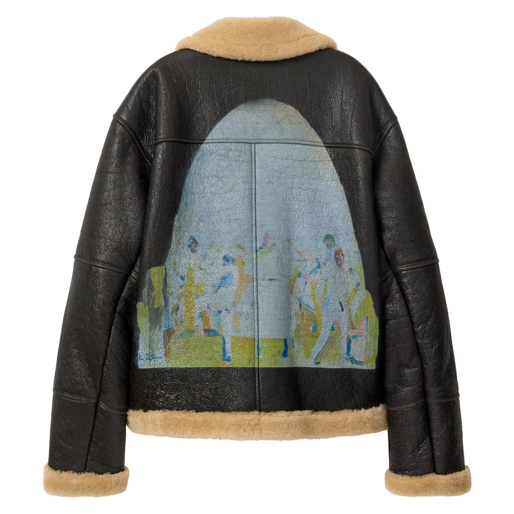 Distressed Shearling Coat [Black]