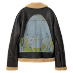 Distressed Shearling Coat [Black]