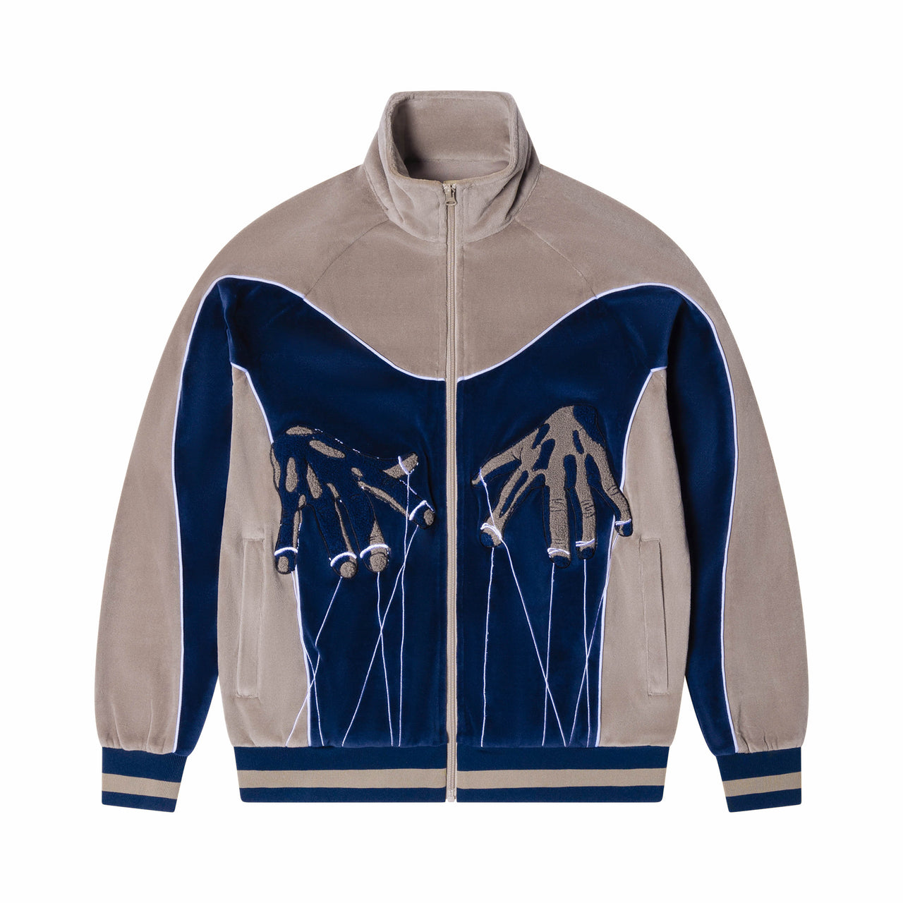 Puppet Master Velour Tracksuit Top [Blue/Grey]