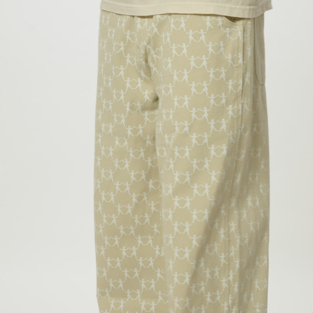 Dancing Ladies Print Pants [Khaki]