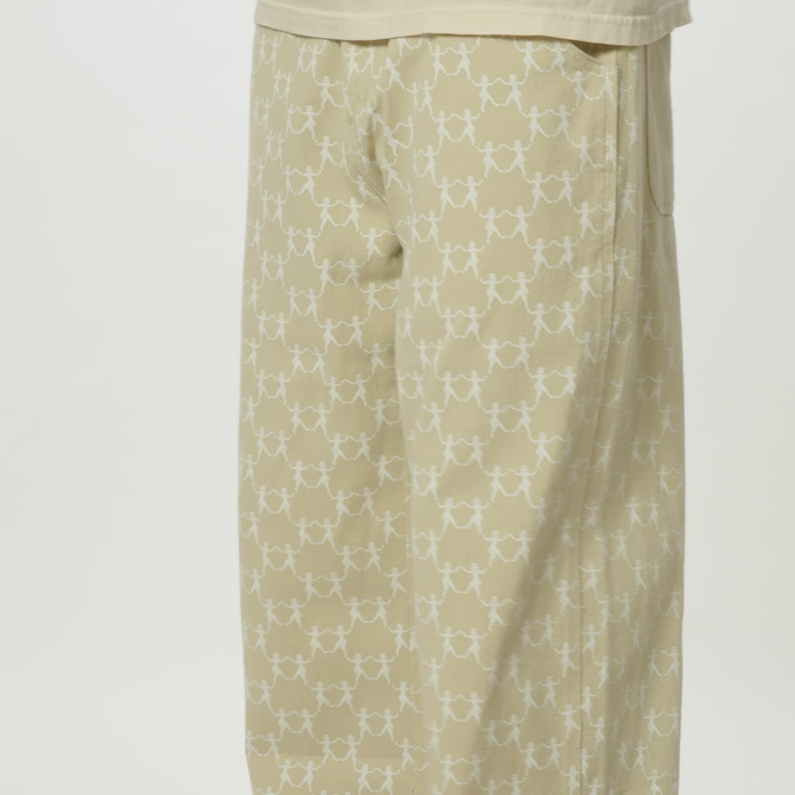 Dancing Ladies Print Pants [Khaki]