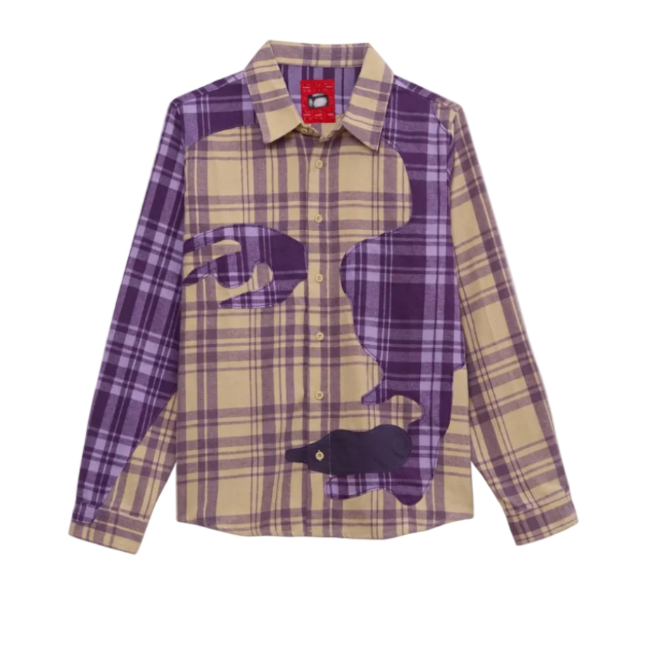 Patchwork Face Flannel [Purple]