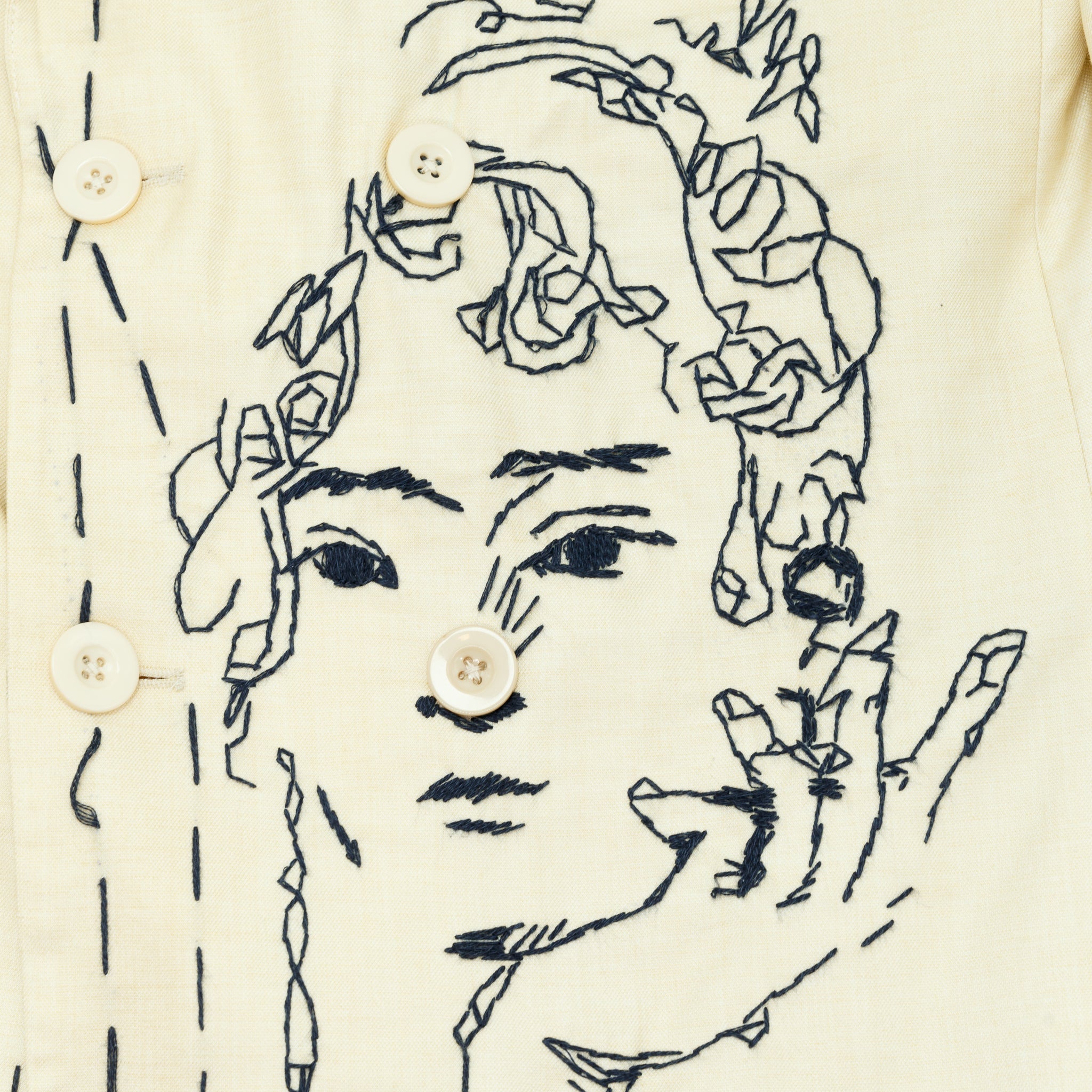 Hand Embroidered Suit Top [Tan]