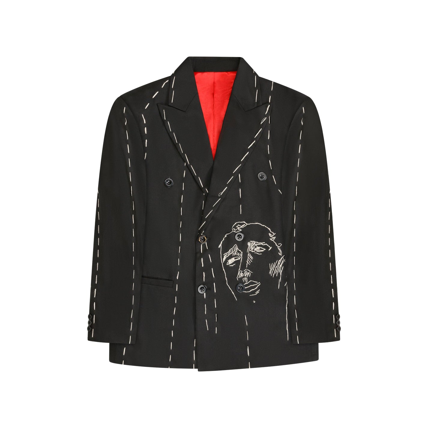 Hand Embroidered Suit Top [Black] - KidSuper