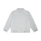 Face Embroidered Denim Jacket [Grey]