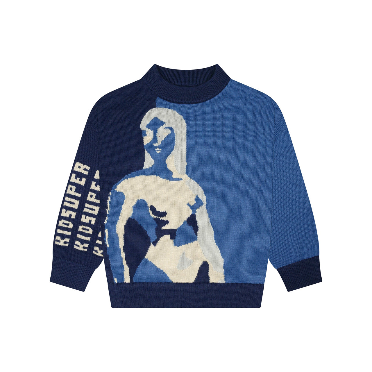 Silhouette of Woman Sweater [Blue]